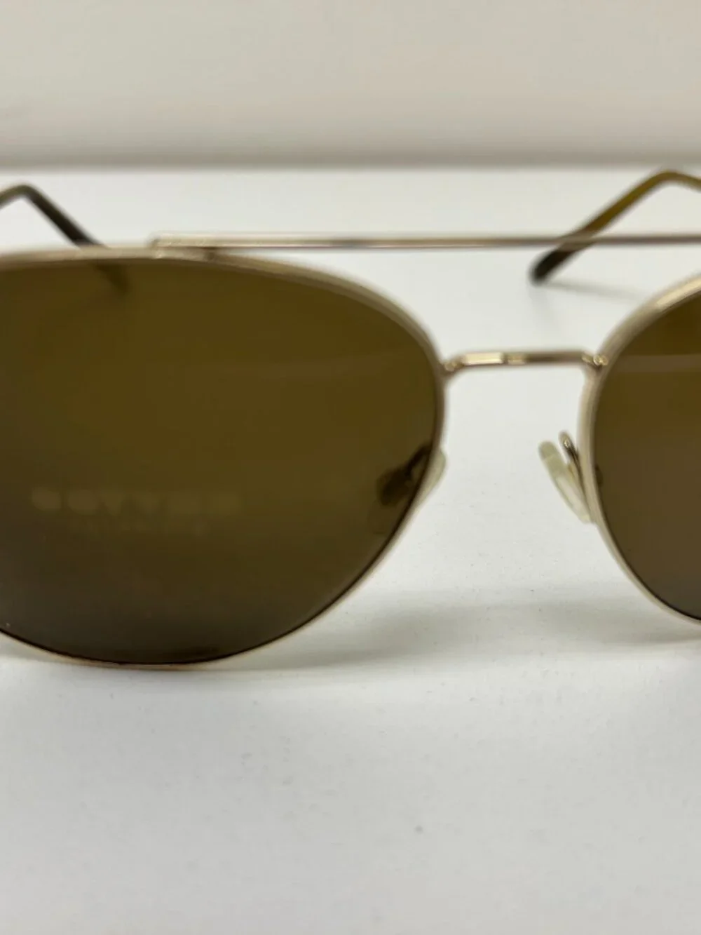 Oliver Peoples Aviator Sunglasses, Bronze and Gold
